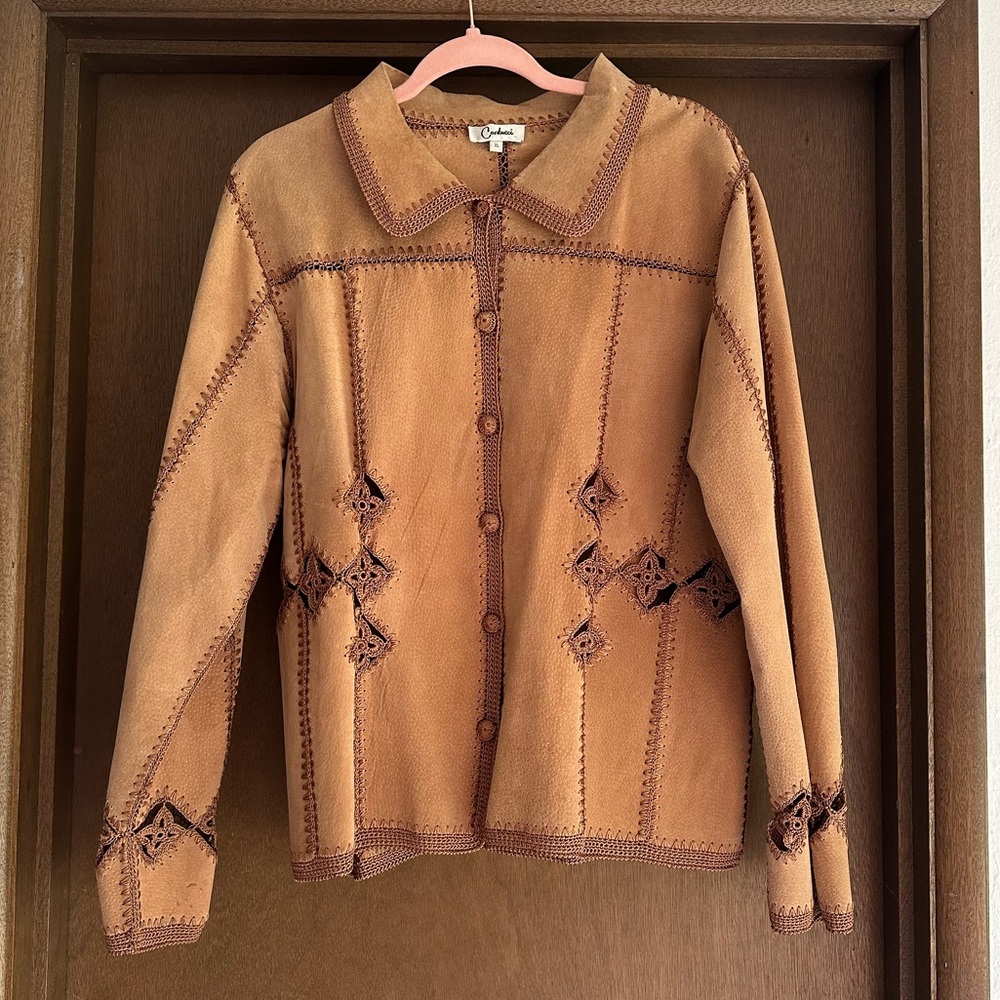 Vintage Carducci suede and crochet jacket